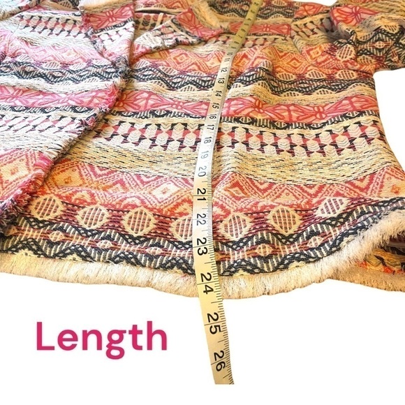TAHARI by Arthur S Levine Bohemian Print Fringe Open Front Jacket Blazer - Picture 7 of 12
